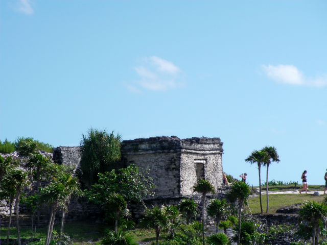 Tulum Ruins Riviera Maya Mexico Vacation Beautiful Paradise One of the buildings close to the shore